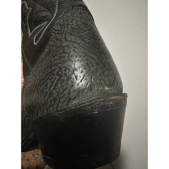 VTG Adams Biltrite Cowboy Boots Women's Leather Black Est Size 10.5 Men 9.5 - Picture 14 of 16